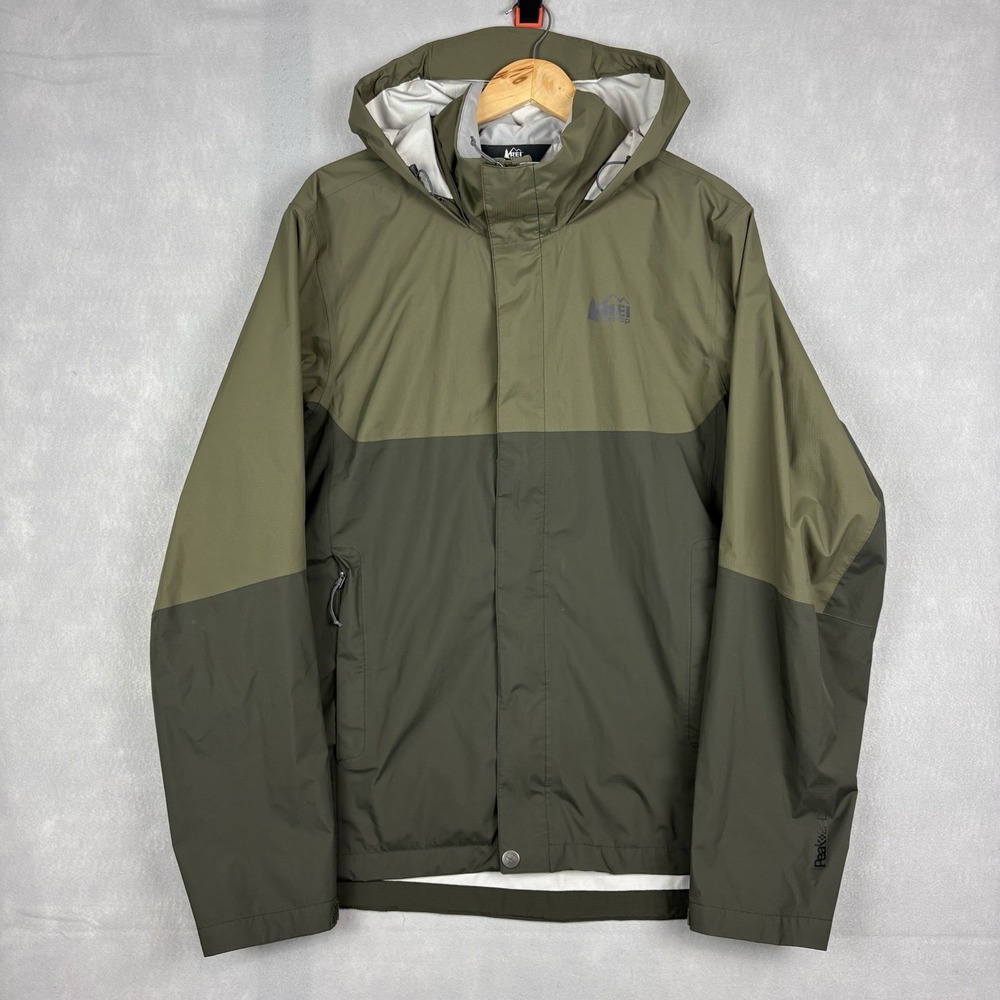 REI Co-op Peak 2.5L Rain Jacket Men’s Large Green Ripstop Lightweight Shell